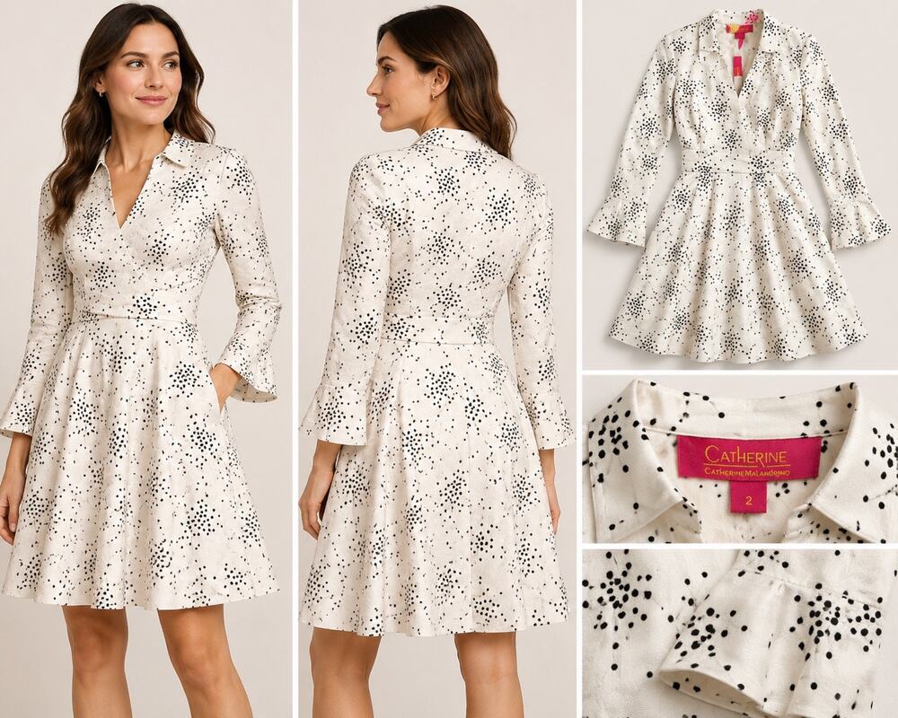 Catherine Malandrino Rene Printed Wrap dress SZ 2 NWT MSRP $138